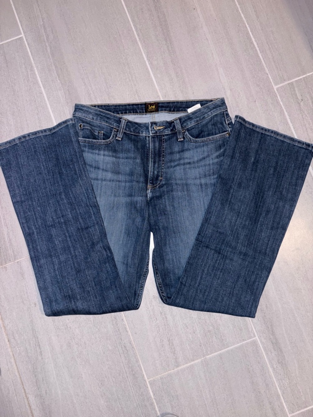 Lee Women’s Boot Cut Jeans in Dark Blue Denim